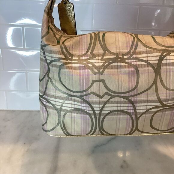 Coach F17209 Signature Plaid Hobo Bag Multicolor - Picture 4 of 15